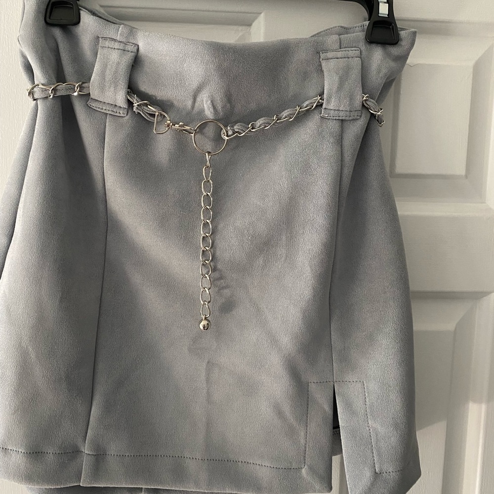 Super cute powder blue skirt with belt